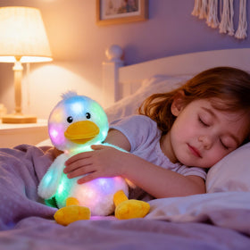 Hopearl duck plush sings lullabies to soothe at bedtime and playtime.