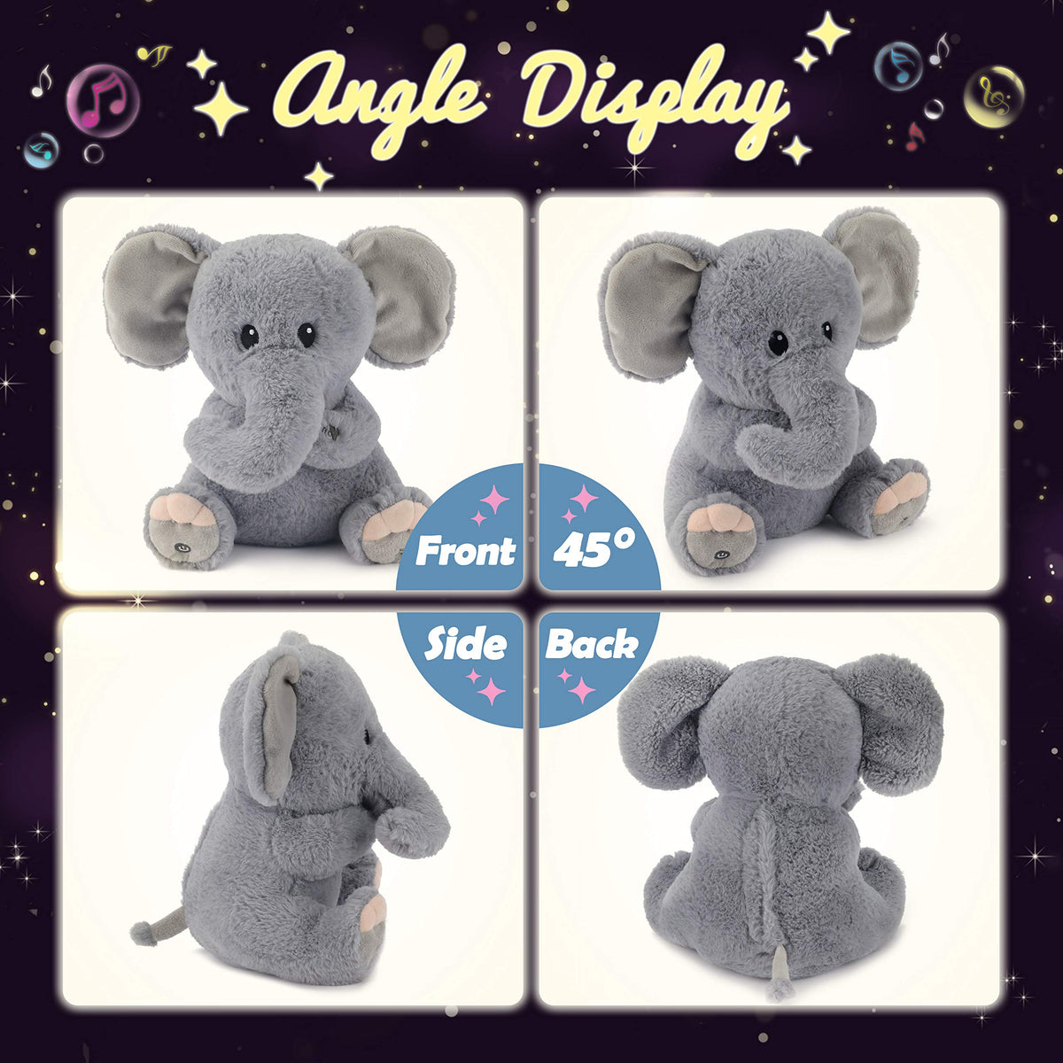 Hopearl elephant with three-volume control for comfortable listening.