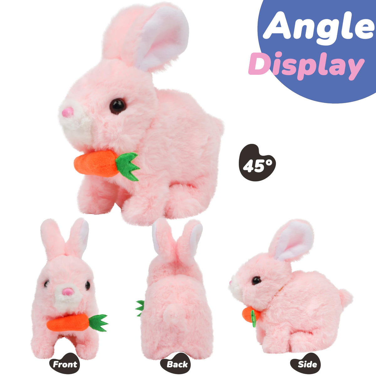 Hopearl rabbit nose twitch captures lifelike charm, inviting kids to interact by touching its nose.