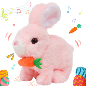 Hopearl hopping rabbit pink front view showcases engaging interactive play and imaginative storytelling.