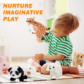 Hopearl rabbit produces gentle sounds to enrich pretend play and storytelling sessions.