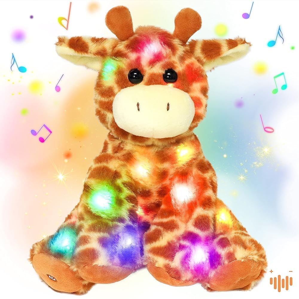 Hopearl LED Musical Giraffe with bright eyes and soft glow for bedtime comfort