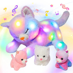 Hopearl LED musical cat light up feature enhances bedtime play