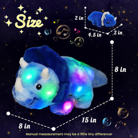 Hopearl LED musical mommy blue tummy open view shows removable babies for interactive play.