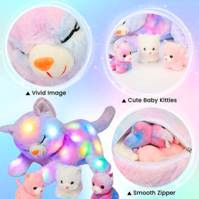Hopearl plush cat requires AAA batteries; not included.