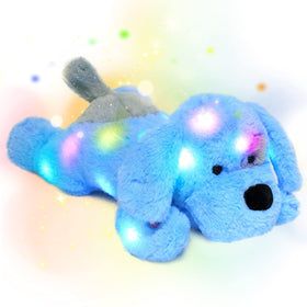 Hopearl LED plush puppy blue 17in provides a comforting bedtime glow.