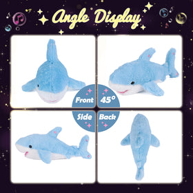 Hopearl LED shark 16-inch blue plush for cozy nights