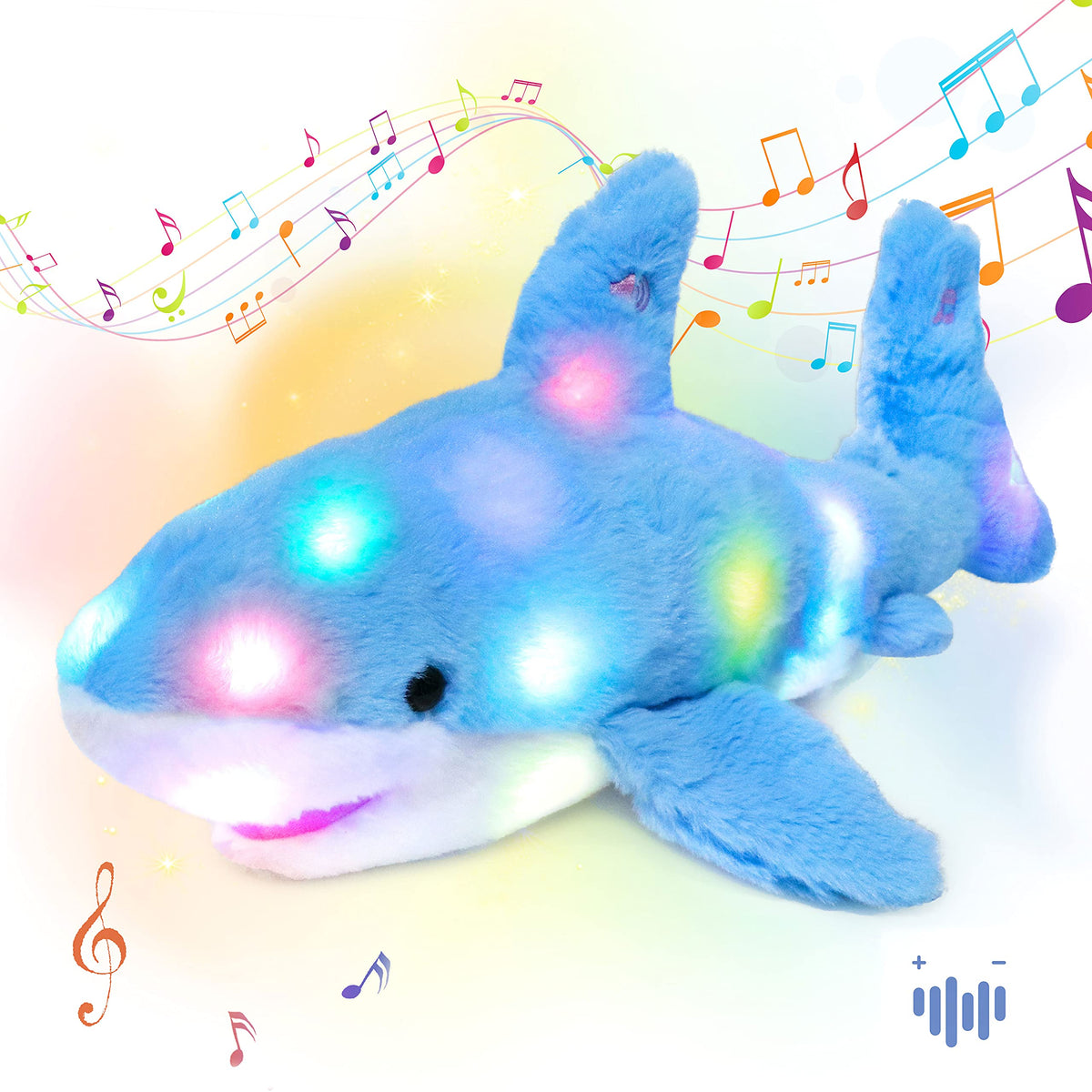 Hopearl LED shark plush glowing in the dark for calm bedtimes