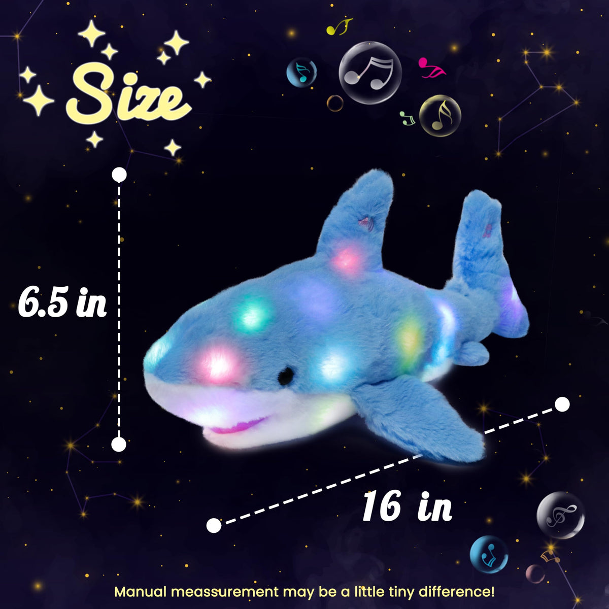 Hopearl shark plush sings, guiding kids with ten lullaby songs