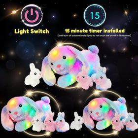 Hopearl color-changing LED lights plush glows softly, ideal bedtime companion
