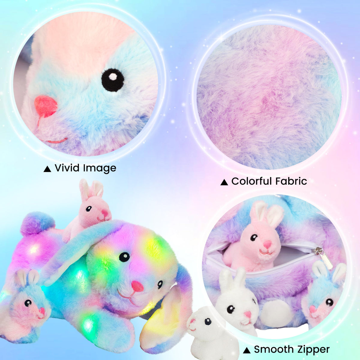 Hopearl 12-inch plush lights up and soothes during quiet time