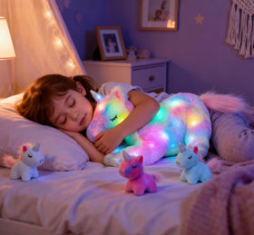 Hopearl Mommy Unicorn belly opens to reveal removable baby unicorn 1 for storytelling.