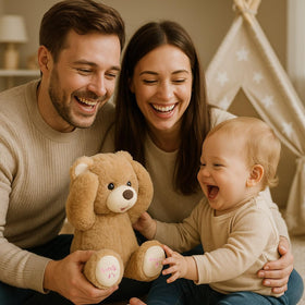 Hopearl Peek A Boo Bear brown 11-inch plush for gifting.