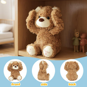 Hopearl Peek A Boo Bear singing mode button close-up for interactive play.