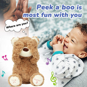Hopearl Peek A Boo Bear soft plush material and safe stitching.