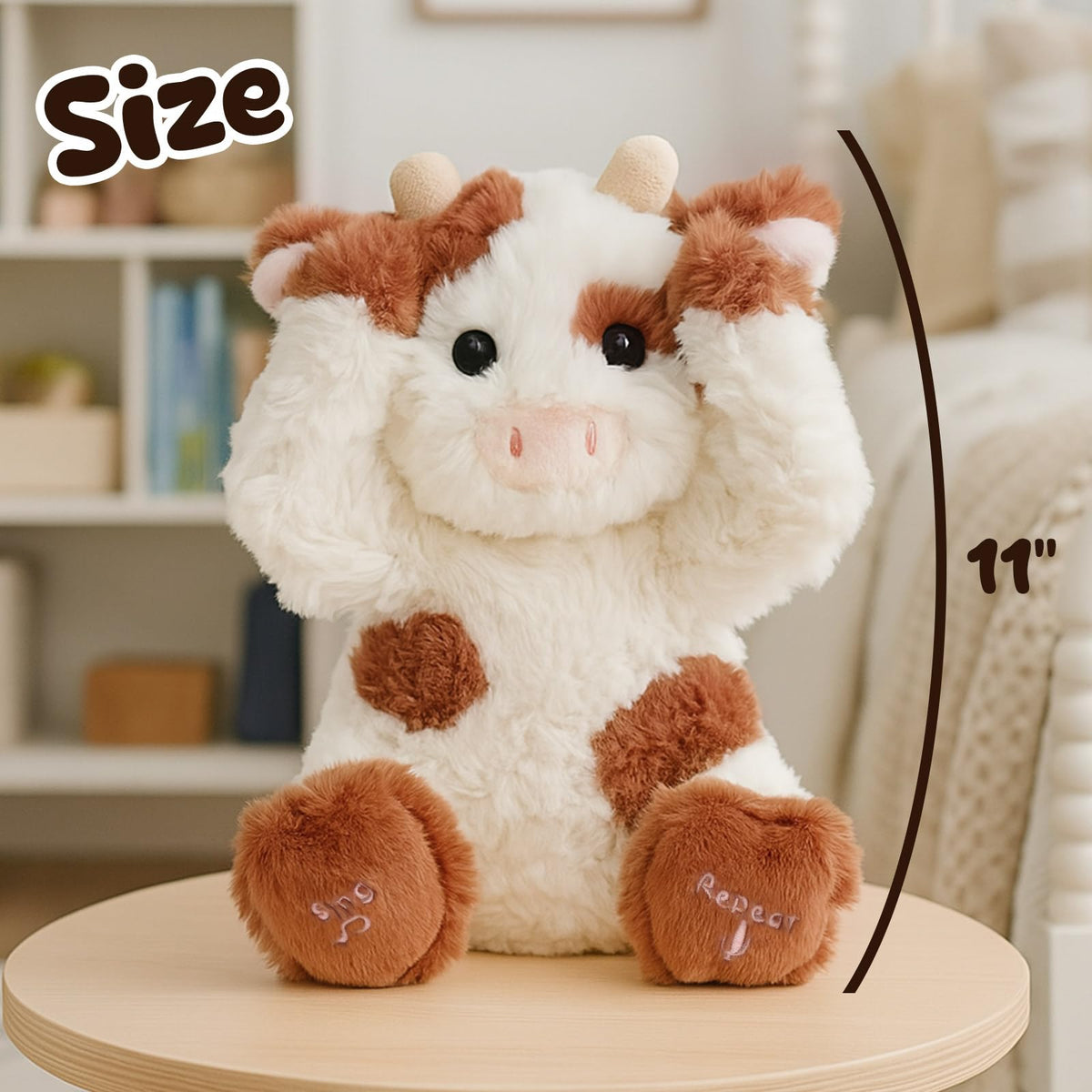 Hopearl Peek A Boo Cow repeats your words for interaction