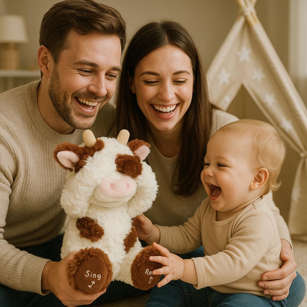 Hopearl Peek A Boo Cow soft plush material ensures cuddly touch