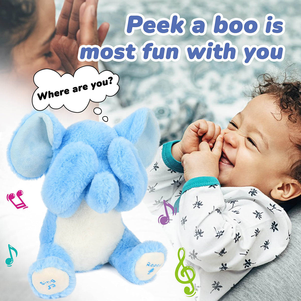Hopearl Peek A Boo Elephant gift packaging, ideal for birthdays and festivals.