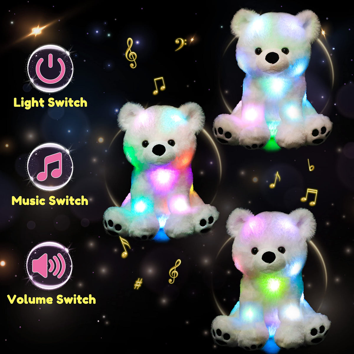 Hopearl polar bear soft plush fur provides cozy tactile comfort for cuddling.