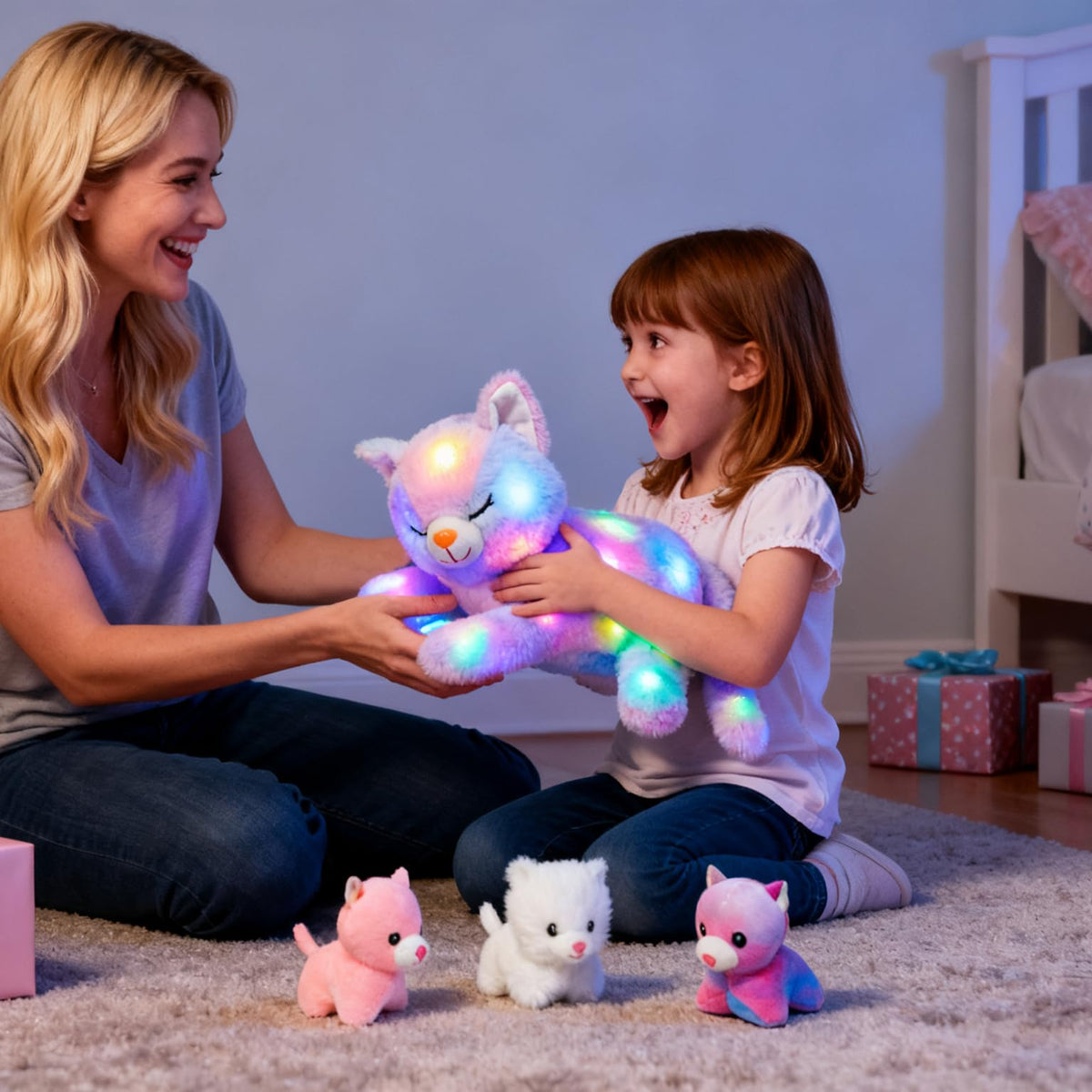Hopearl rainbow kittens colorful trio for imaginative pretend play