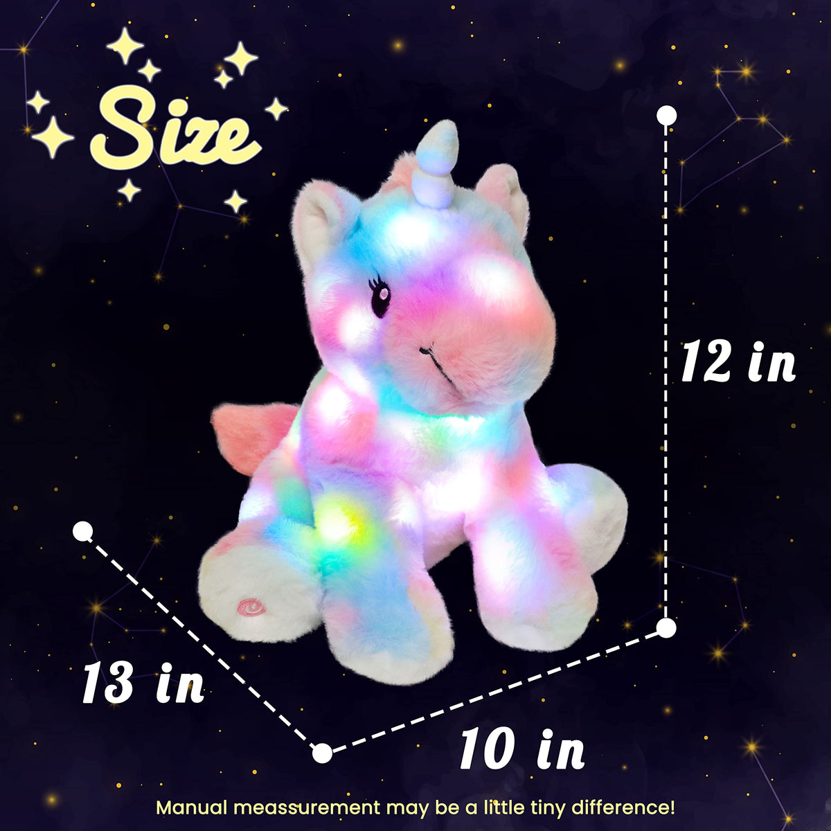 Hopearl soft fabric unicorn invites hugs and soothing naps.