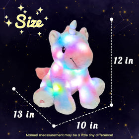 Hopearl soft fabric unicorn invites hugs and soothing naps.