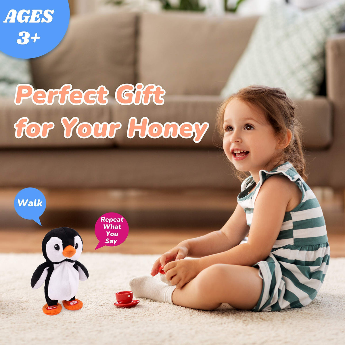 Hopearl Talking Penguin's portable design makes travel play effortless.