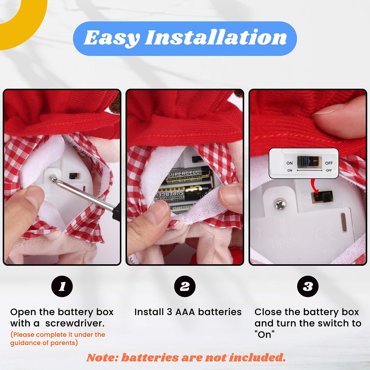 Hopearl Talking Singing Bunny foot button action: quick mode to switch to singing for entertainment.