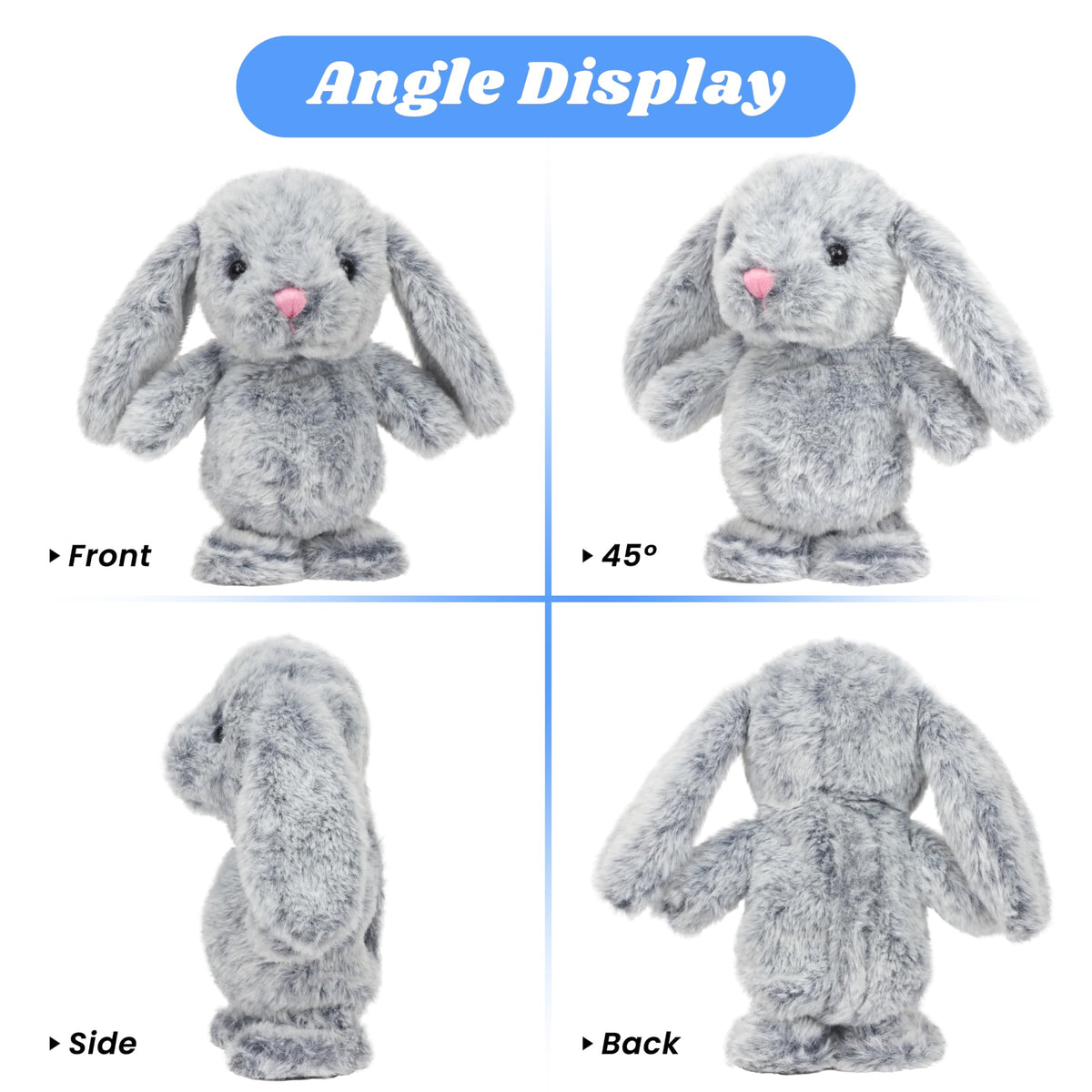 Hopearl Talking Singing Bunny kid playing scene: portable plush companion for on-the-go learning.