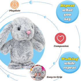 Hopearl Talking Singing Bunny walk action close-up: movement enhances pretend play.