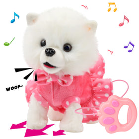 Hopearl Walking Pomeranian leash play highlights interactive movement for imaginative play