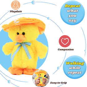 Hopearl yellow interactive duck toy engages kids with songs.