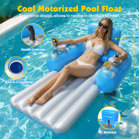 HopeRock inflatable lounger with two storage compartments for essentials.