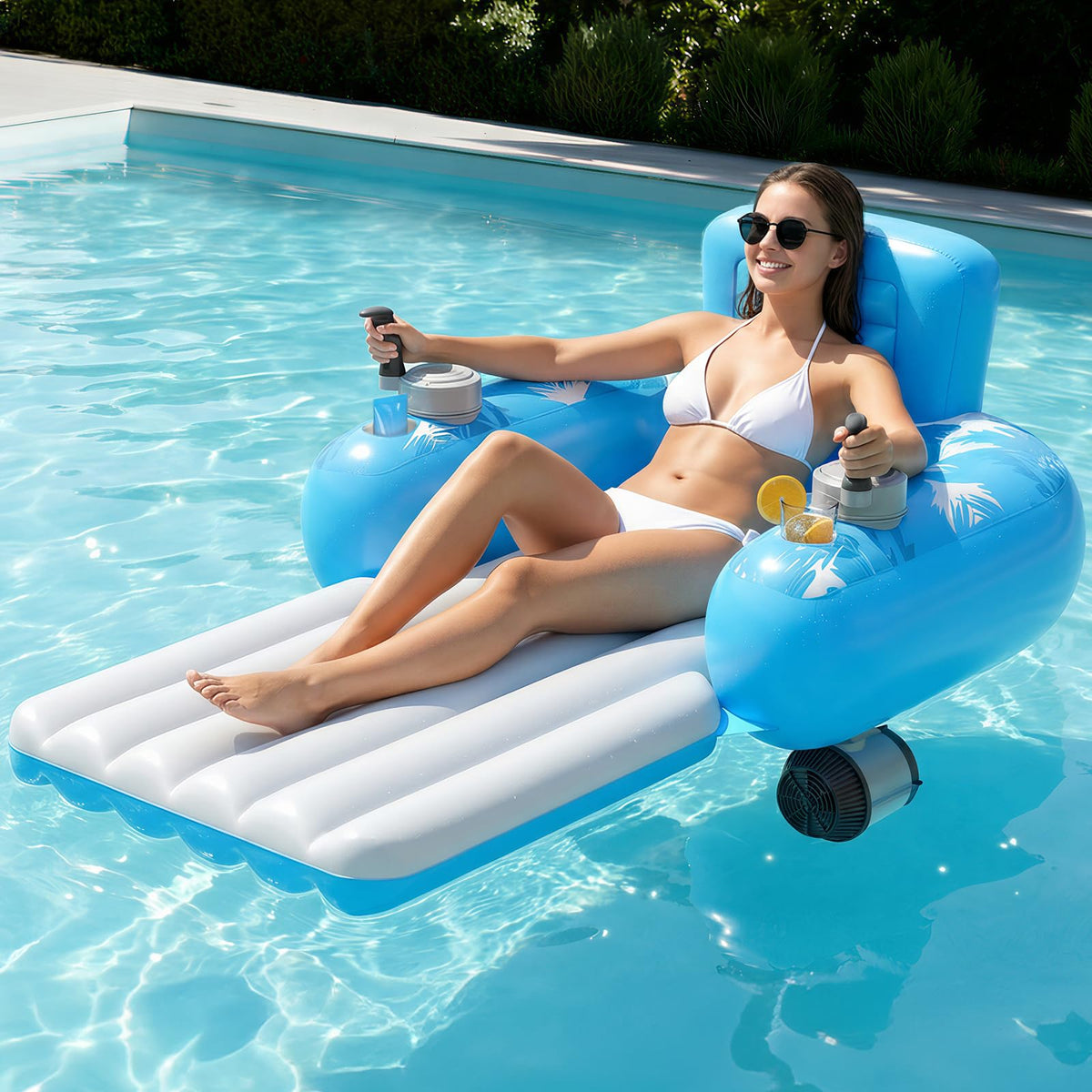 HopeRock motorized pool float with dual motors offers effortless glide for adults.