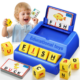 HOPEEYE Montessori Matching Letter Game with blue tray for easy word matching