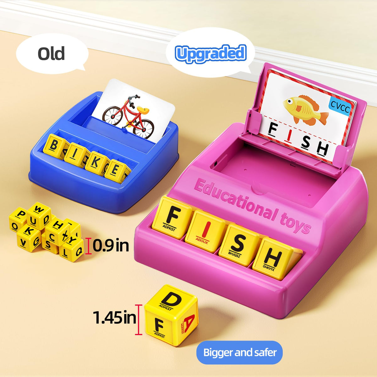HOPEEYE pink storage box keeps all pieces neatly contained after playtime.