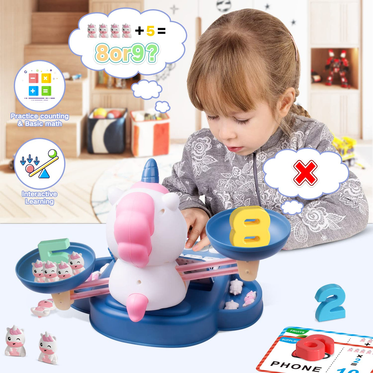 HOPEEYE unicorn weights collection for hands-on arithmetic
