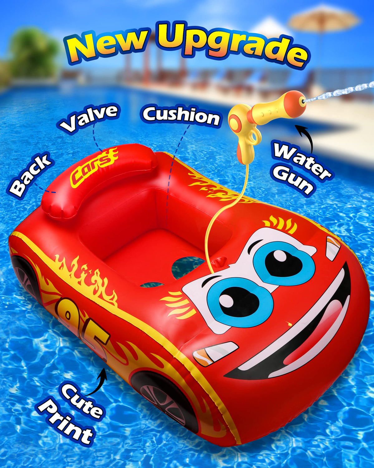 HopeRock kids pool float red supports imaginative summer fun for children.