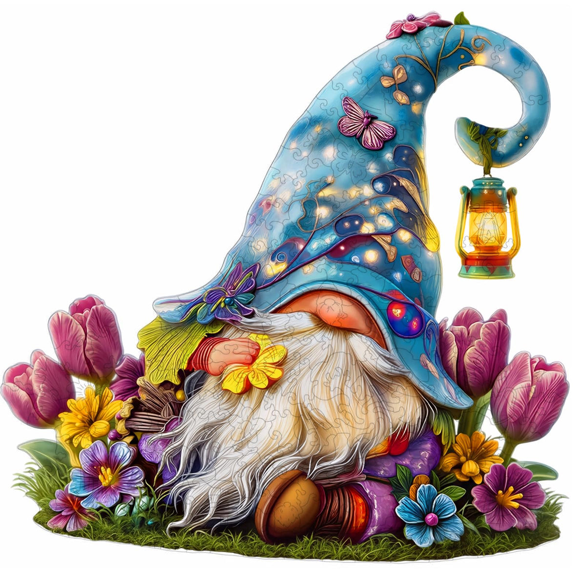 Hopelucr Dreamy Garden Gnome Puzzle cover image inviting mindful puzzle time