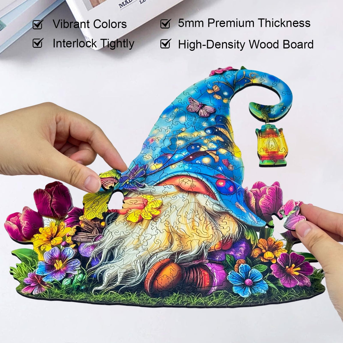 Hopelucr puzzle includes storage bag, poster, adhesive backing, and brackets