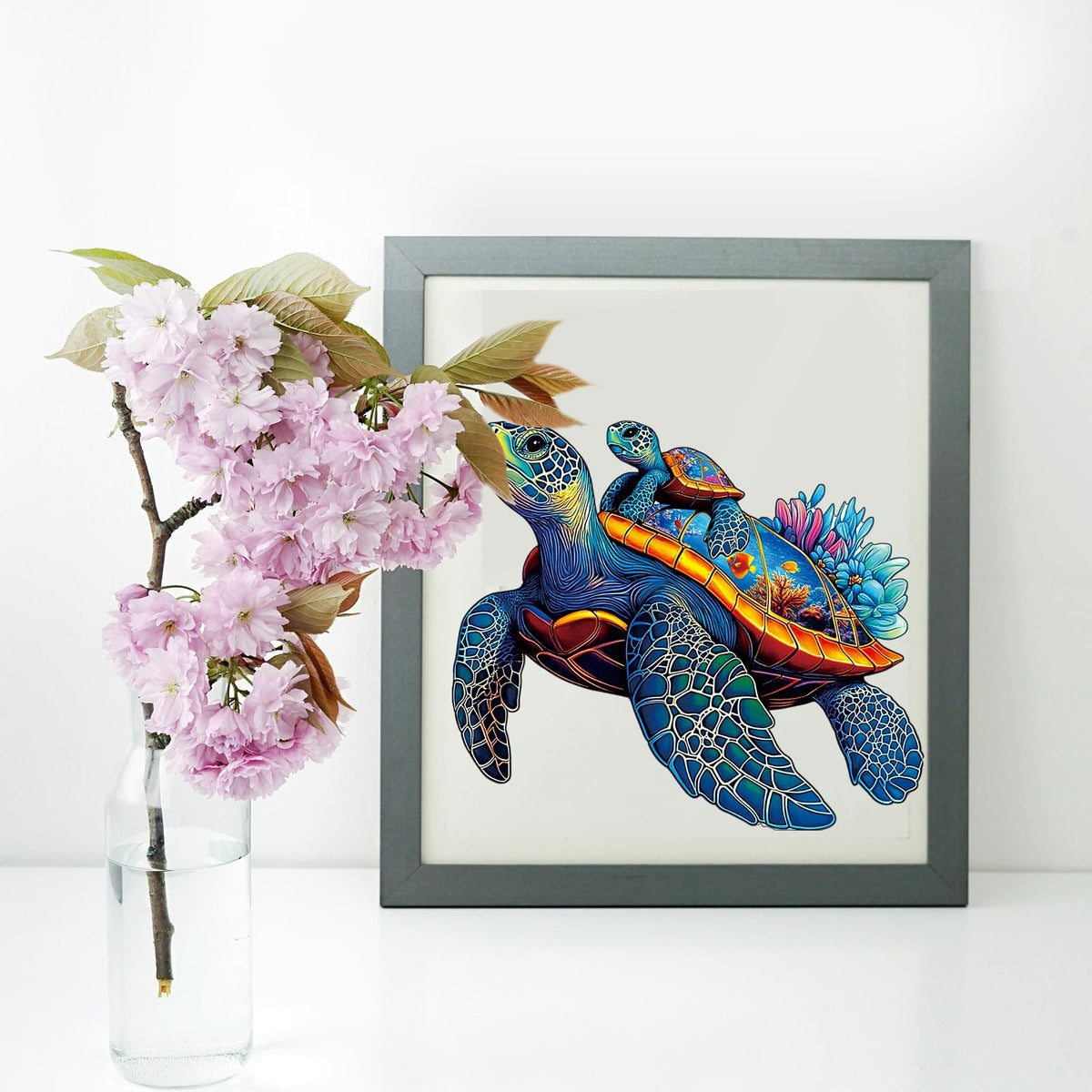 Hopelucr sea turtle puzzle gift box with burlap bag for gifting.
