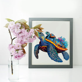 Hopelucr sea turtle puzzle gift box with burlap bag for gifting.