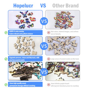 Hopelucr wooden puzzle 5mm board emphasizes sturdy construction and smooth edges.