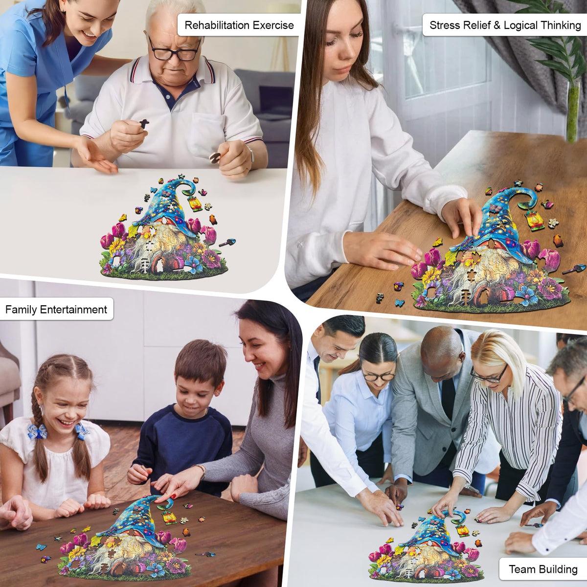 Hopelucr whimsical pieces in unique shapes enhance the challenging assembly