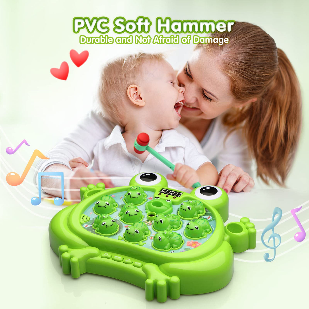 HopeRock Frog Game BPA-free ABS plastic ensures safe toddler play.