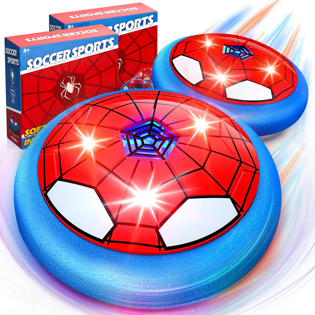 HopeRock hover soccer balls in red pair for safe indoor fun