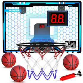 HopeRock indoor basketball hoop with LED over-the-door for energetic play at home