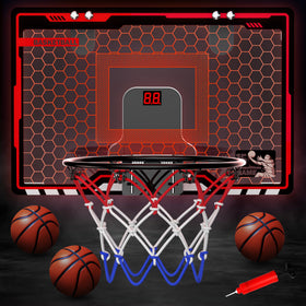 HopeRock mini hoop with automatic scoreboard encourages friendly competition.