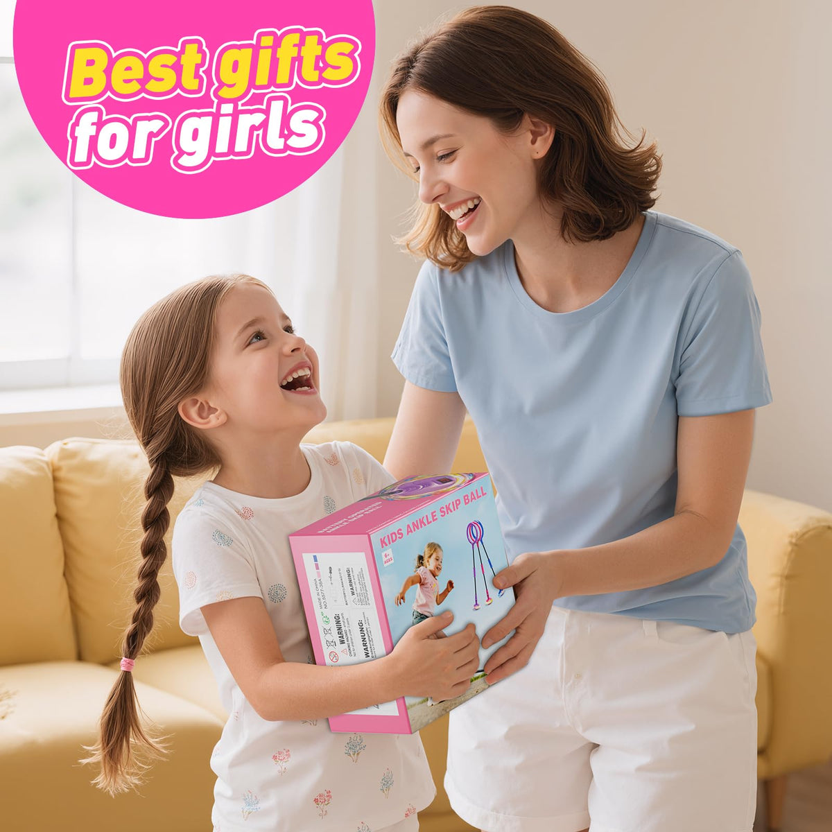 HopeRock Skip Ball Toy packaged as a cheerful gift for girls