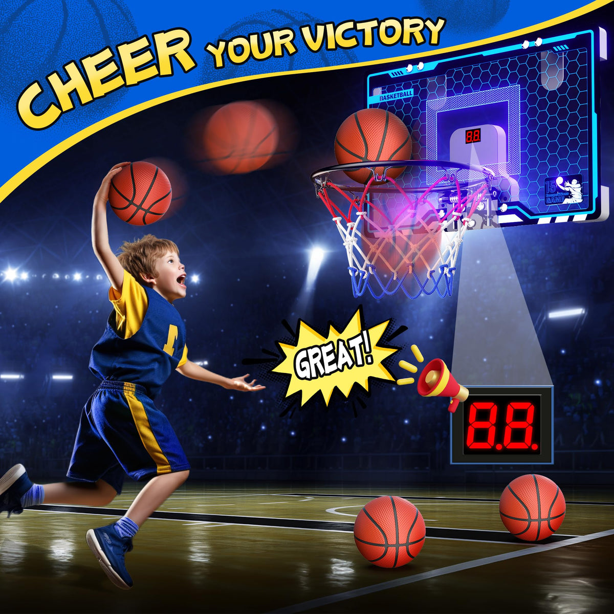 HopeRock steel rim mini hoop ensures durable dunks and lasting performance